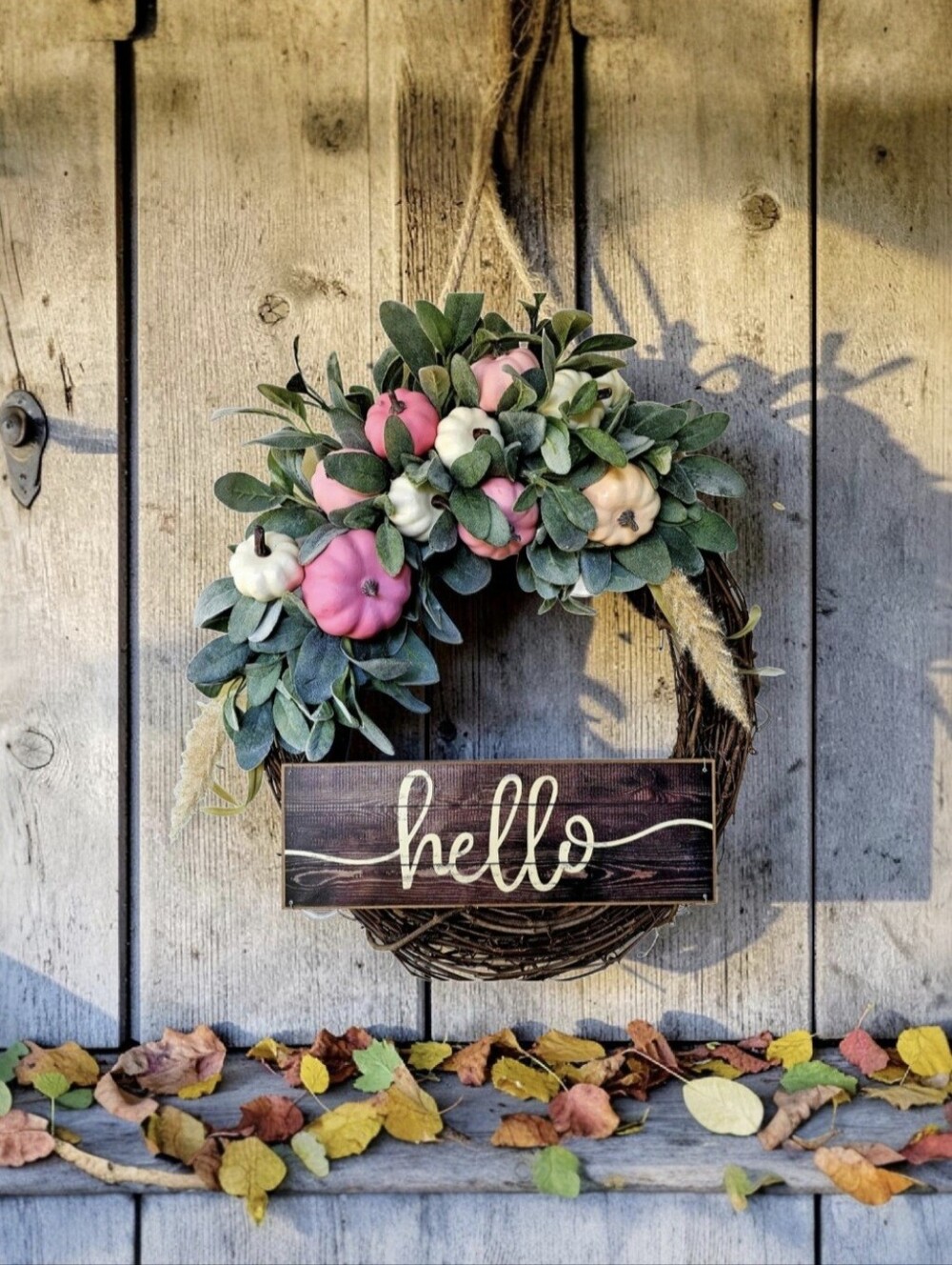 Pink Pumpkin autumn wreath